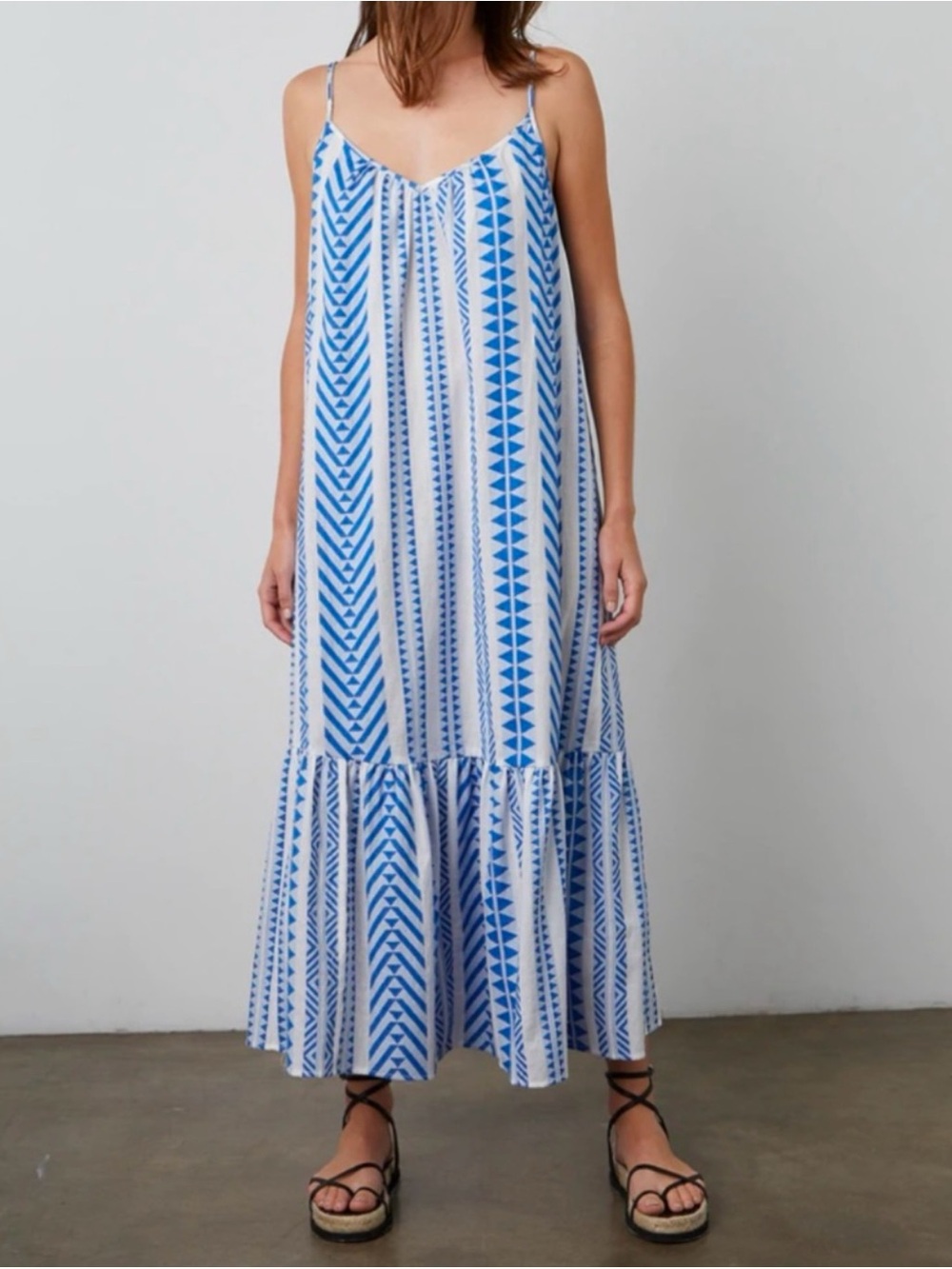 Velvet by Graham & Spencer Dinae Jacquard Embroidered Maxi Dress Sz Small